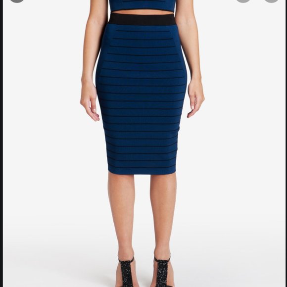 ted baker blue Sashaey Ottoman Knit Skirt 2 nwot - Picture 2 of 7